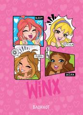 обложка Winx. Блокнот. Розовый (А5, 48 л., цветной блок, со стикерами) от интернет-магазина Книгамир