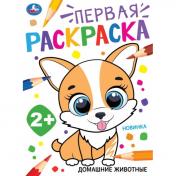 обложка Домашние животные. Первая раскраска. 210х290 мм. Скрепка. 16 стр. Умка в кор.50шт от интернет-магазина Книгамир