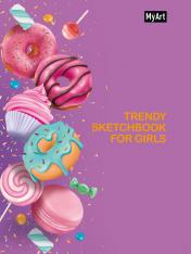 обложка MyArt. Trendy Sketchbook for Girls. ПОНЧИКИ от интернет-магазина Книгамир