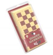 обложка Игра настольная "Шашки-Шахматы" (бол, беж) блистер от интернет-магазина Книгамир