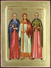 обложка Икона Гурия, Самона и Авива, святых (на дереве): 125 х 160 от интернет-магазина Книгамир
