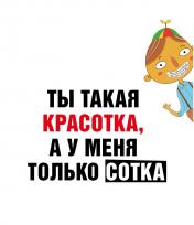 обложка Пакет бумажный Прикол "Ты такая красотка, а у меня только сотка" 26x12x32 см (037) от интернет-магазина Книгамир