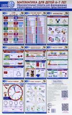 обложка Математика для детей. 6-7 лет. Образовательные плакаты для формирования элементарных математических представлений (комплект из 8 плакатов А3) от интернет-магазина Книгамир
