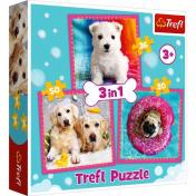 обложка 34845 - Trefl - Puzzles - "3 в 1" - Собаки в ванной от интернет-магазина Книгамир
