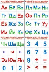 обложка Русский алфавит и цифры (разрезной с назван. букв) от интернет-магазина Книгамир