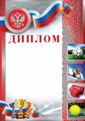 обложка Ш-10377 Диплом спортивный с Российской символикой (фольга серебро) от интернет-магазина Книгамир
