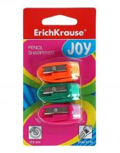 обложка Пластиковая точилка ErichKrause Joy, цвет корпуса ассорти (в блистере по 3 шт.) от интернет-магазина Книгамир