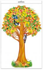 обложка *Ф-15211 ПЛАКАТ ВЫРУБНОЙ А3 В ПАКЕТЕ. Яблоня осенняя с яблоками (двухсторонний, в индивидуальной упаковке, с европодвесом и клеевым клапаном) - тема Деревья от интернет-магазина Книгамир