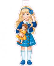 обложка Ф-16022 Плакат вырубной А3. Девочка с куклой (двухсторонний) от интернет-магазина Книгамир