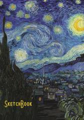 обложка СКЕТЧБУК А5. ЗВЁЗДНАЯ НОЧЬ. Ван Гог (выб.лак) от интернет-магазина Книгамир