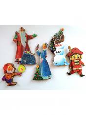 обложка Комплект игрушек на ёлку "Снеговик", "Гномик", "Дед мороз","Снегурочка", "Щелкунчик". от интернет-магазина Книгамир