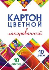 обложка Набор цв. картона лакированный Мозаика 10л 10 цв. А4ф от интернет-магазина Книгамир