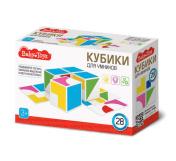 обложка Кубики пластиковые "Кубики для умников" 4 шт с карточками Baby Toys от интернет-магазина Книгамир