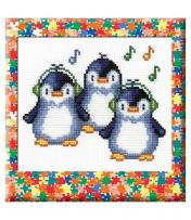обложка Ракета. Набор для вышивания "Пингвины" арт.720 10 цветов 25х30 см от интернет-магазина Книгамир