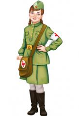 обложка Ф-15582 Плакат вырубной А3. Девочка-медсестра в военной форме. Двухсторонний. (Уф-лак) - группа Профессии от интернет-магазина Книгамир