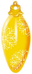 обложка М-13004 Вырубная фигурка. Сосулька желтая - новогодняя игрушка. Двухсторонняя (блестки в лаке, 100х40) (4+4, двусторонняя) от интернет-магазина Книгамир