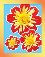 обложка 12534 Поздравительная карточка. Цветы в рамке (55х70 мм) от интернет-магазина Книгамир