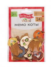 обложка Игра настольная деревянная МЕМО "Коты" (24 фишки в пакете) Far far land wood от интернет-магазина Книгамир