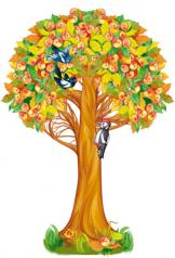 обложка Ф-15211 (10685) Плакат вырубной А3. Яблоня осенняя с яблоками. Двухсторонний- тема Деревья от интернет-магазина Книгамир