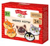 обложка Игра настольная деревянная МЕМО "Коты" (24 фишки в коробке) Far far land wood от интернет-магазина Книгамир