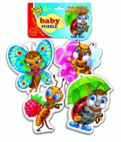 обложка VladiToys. Мягкие пазлы (Baby puzzle) арт.VT1106-06 "Забавные насекомые" /100 в пакете от интернет-магазина Книгамир