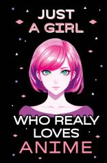 обложка Скетчбук. Just A Girl Who Loves Anime (темный) (138х212 мм, твердый переплет, 96 стр., офсет 160 гр.) от интернет-магазина Книгамир
