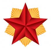 обложка М-16148 Вырубная фигурка. Звезда патриотическая красно-золотая (двухстороняя, ВД-лак, для аппликаций) от интернет-магазина Книгамир