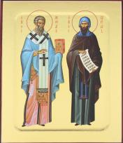 обложка Икона святых учителей Кирилла и Мефодия (на дереве) 125 х 160 от интернет-магазина Книгамир