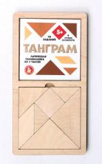 обложка Игра головоломка деревянная "Танграм" (большая) от интернет-магазина Книгамир