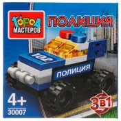 обложка Конструктор ПОЛИЦЕЙСКИЙ машина 3в1, 24 дет. Город мастеров в кор.2*120шт от интернет-магазина Книгамир