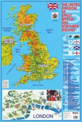 обложка The United Kingdom of Great Britain and Northern Ireland = Карта Великобритании на английском языке от интернет-магазина Книгамир