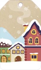 обложка БФ2-16050 Бирка Новогодняя. Зимние домики. Без текста от интернет-магазина Книгамир