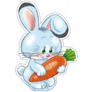 обложка М-14583 Вырубная фигурка. Зайчик с морковкой (блестки в лаке) - Математические ступеньки, 3-4 от интернет-магазина Книгамир